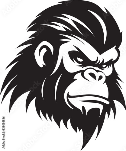 Wallpaper Mural Funky Ape Badge Character Illustration Ape Head Emblem Vector Graphic Design Torontodigital.ca