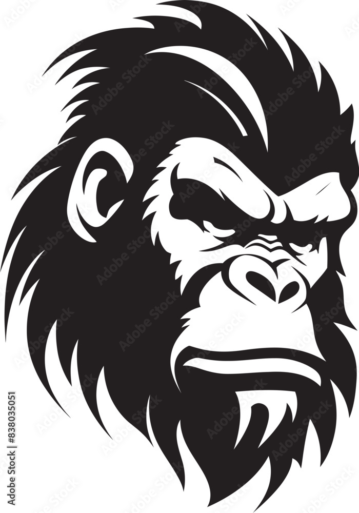 Fototapeta premium Funky Monkey Logo Iconic Design Ape Face Symbol Vector Graphic