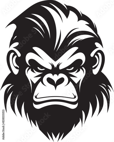 Funky Ape Face Emblem Character Design Ape Icon Cartoon Symbol