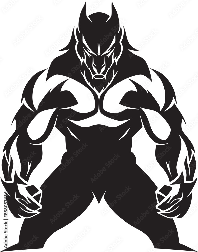 Fototapeta premium Predatory Alpha Wolf Icon Vector Emblem Majestic Predator Badge Wolf Symbol