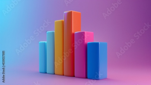 Colorful 3D bar chart graph on a gradient background, representing data visualization, analytics, and business statistics. 3D Illustration. Free Download Colorful 3D bar chart graph on a gradient background, representing data visualization, analytics, and business statistics. 3D Illustration. - GFXLoad