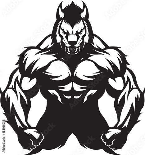 Wallpaper Mural Ferocious Wolf Artwork Vector Graphic Ancient Guardian Wolf Badge Predatory Emblem Torontodigital.ca