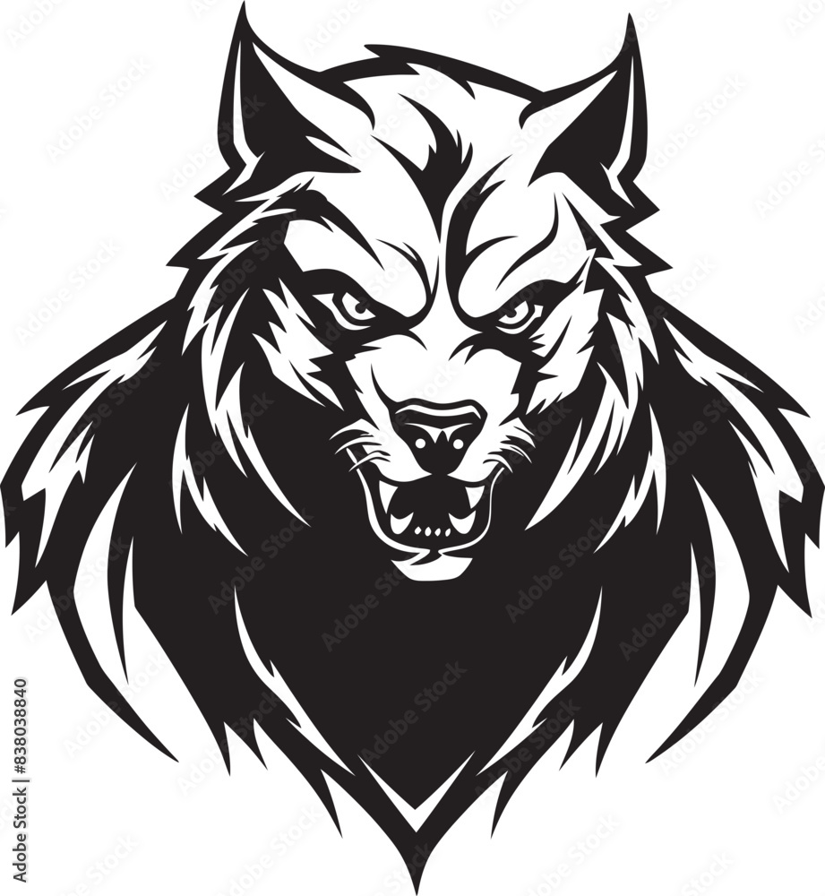 Fototapeta premium Fierce Majesty Giant Predator Wolf Vector Logo Design Alpha Roar Bold and Majestic Wolf Icon Graphic