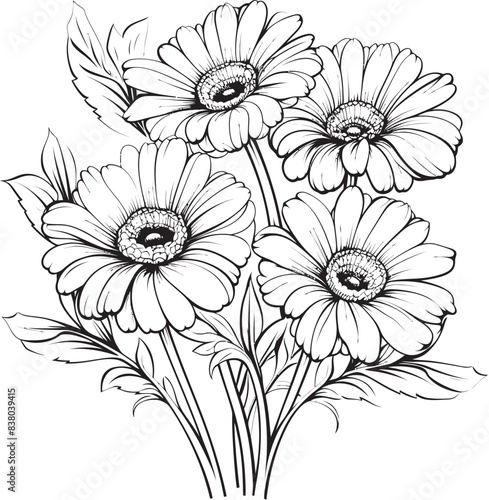 Wallpaper Mural Nature’s Beauty Gerbera Flower Icon Bright Blossom Gerbera Vector Graphic Torontodigital.ca