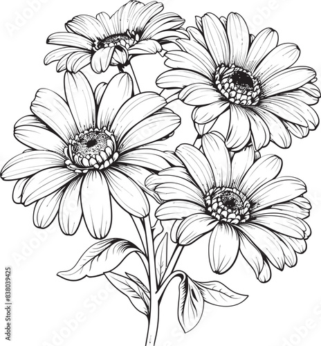 Bright Blossom Gerbera Vector Graphic Stylish Gerbera Floral Logo Design