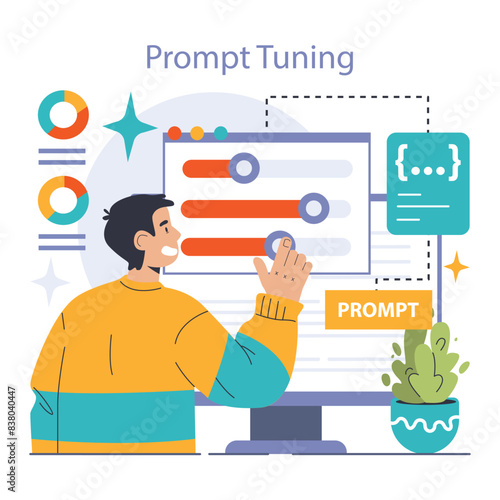Prompt-engineers writing a command to a artificial neuron network