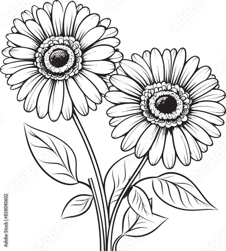 Wallpaper Mural Bright Petals Gerbera Vector Design Nature’s Elegance Gerbera Flower Logo Torontodigital.ca