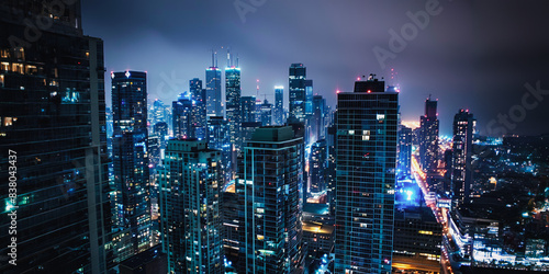 Wallpaper Mural Illuminated cityscape at night Torontodigital.ca