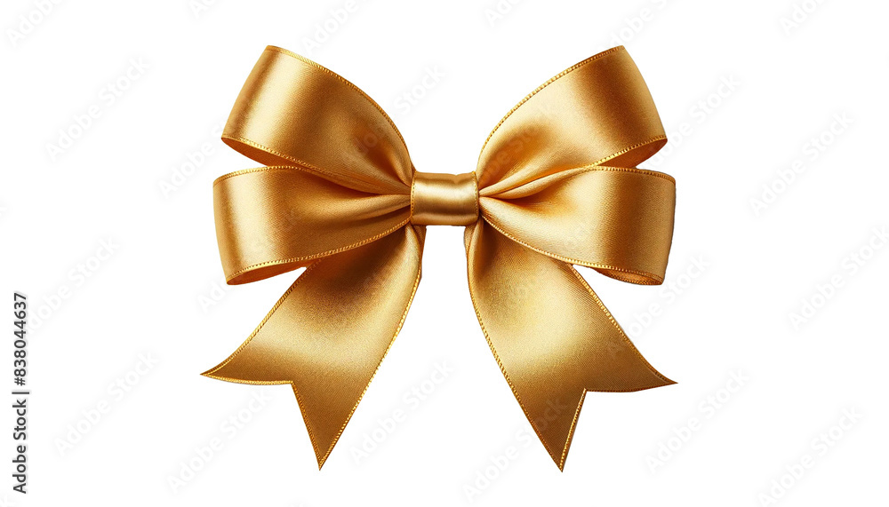 Gold ribbon bow isolated on the transparent background. Gold ribbon bow isolated on the transparent background.