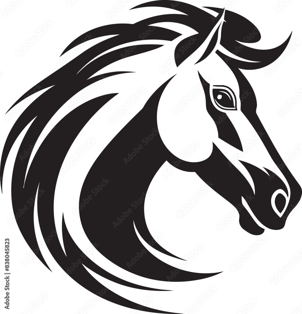 Fototapeta premium Artistic Equine Emblem Vector Design Galloping Horse Symbol Icon Art