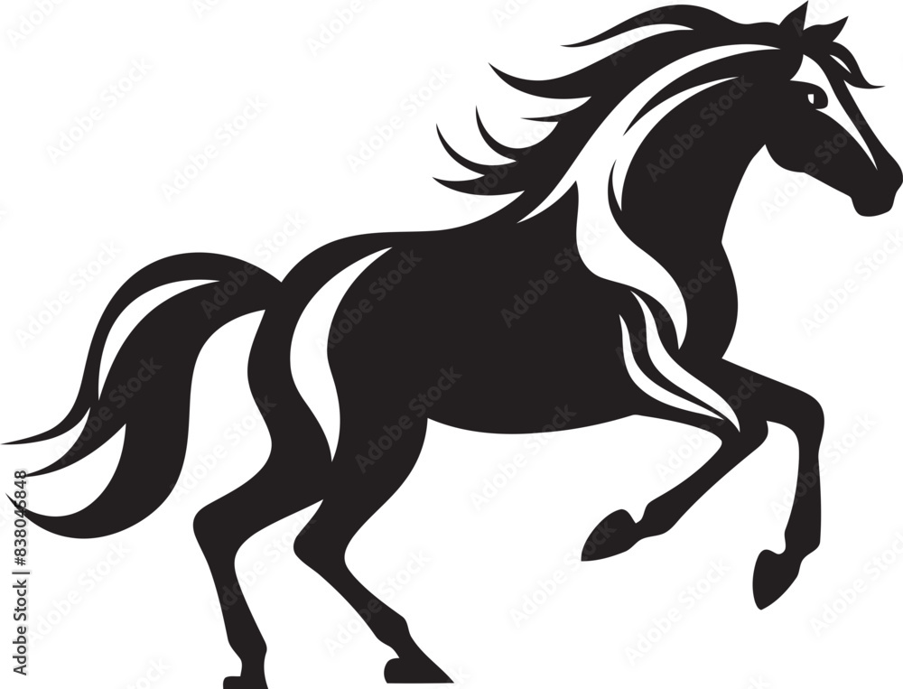 Obraz premium Dynamic Horse Logo Icon Design Graceful Equine Symbol Vector Graphic Art