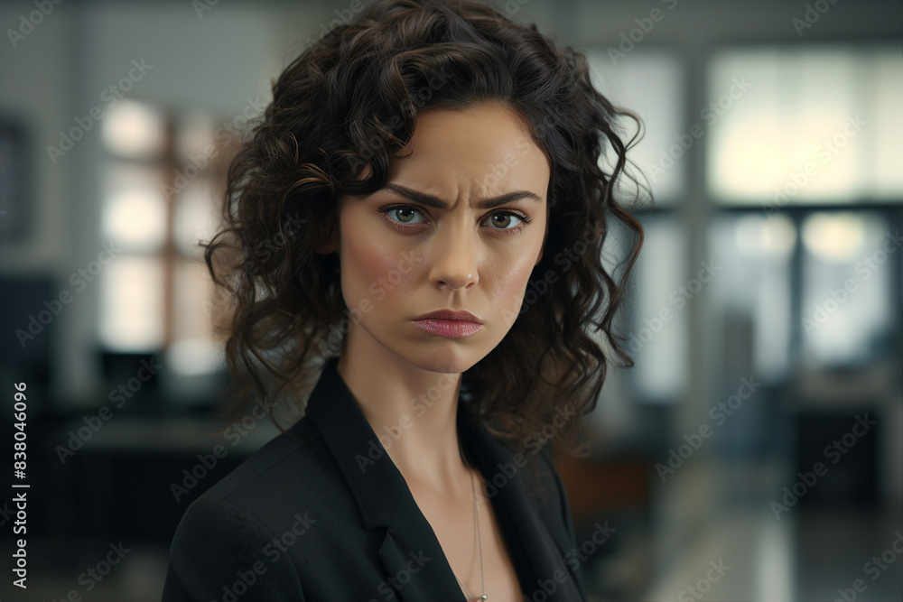 Designed with generative ai technology photo of attractive charming female business company owner in office Designed with generative ai technology photo of attractive charming female business company owner in office