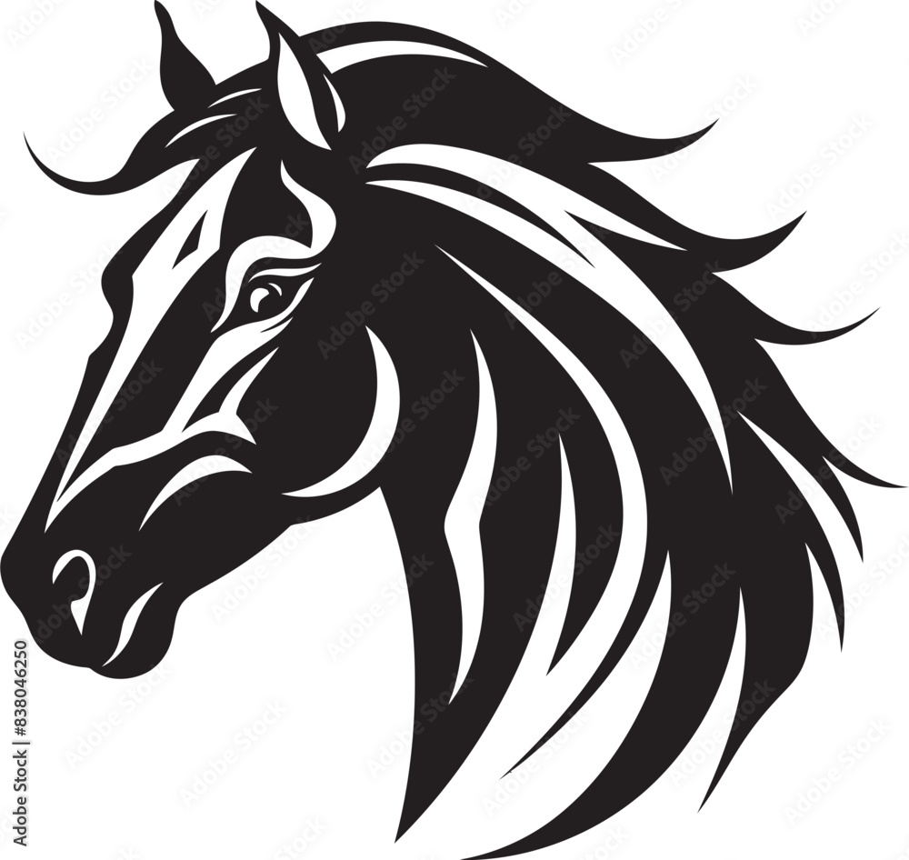 Fototapeta premium Majestic Stallion Symbol Vector Design Dynamic Equine Emblem Icon Art