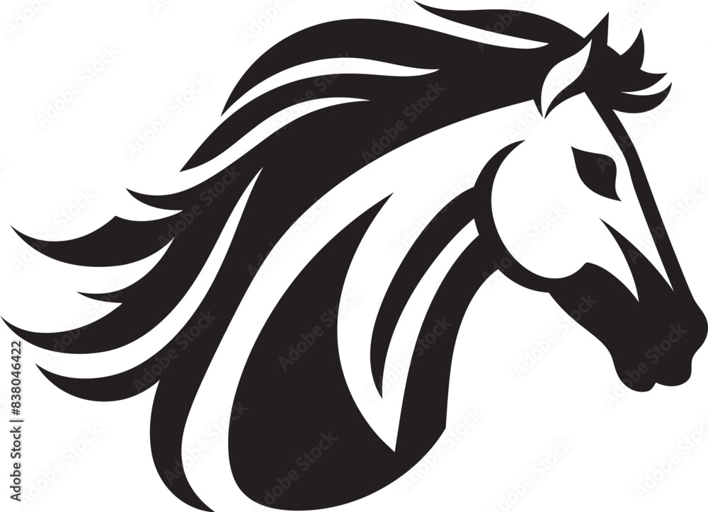 Fototapeta premium Stylized Stallion Logo Vector Design Powerful Horse Icon Icon Art