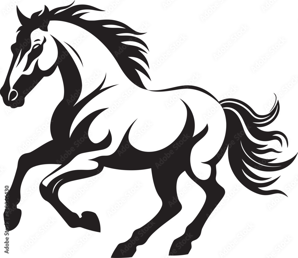 Fototapeta premium Galloping Stallion Symbol Logo Graphic Bold Equine Logo Vector Design