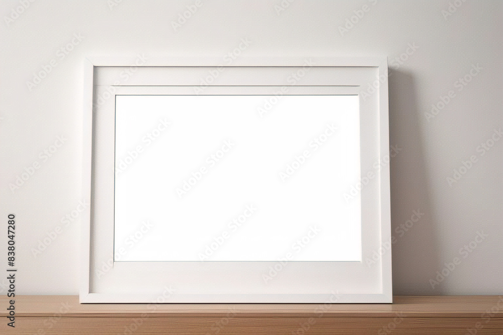 Diseño interior escandinavo de sala de estar con consola de madera, anillos en la pared, marco de póster simulado, flores en jarrón y elegantes accesorios personales Diseño interior escandinavo de sala de estar con consola de madera, anillos en la pared, marco de póster simulado, flores en jarrón y elegantes accesorios personales