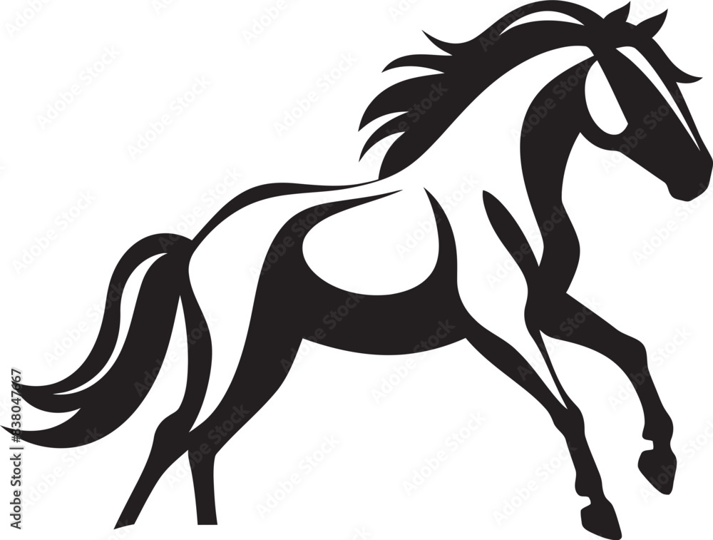 Obraz premium Gallop Horse Emblem Vector Art Artistic Steed Logo Icon Design