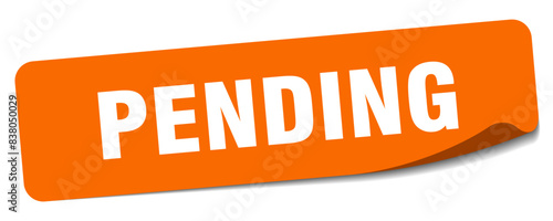 Foto pending sticker. pending label
