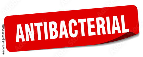 antibacterial sticker. antibacterial label