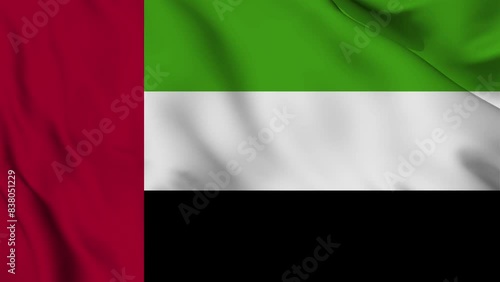 UAE United Arab Emirate flag animation for background in 4k. Happy independence day Dubai national flag waving. Patriotism symbol. Flag motion graphics. Flag moving