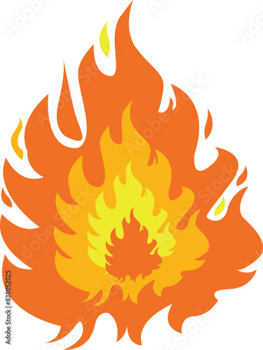 Fire element of colorful. Fire icon design in flat style.