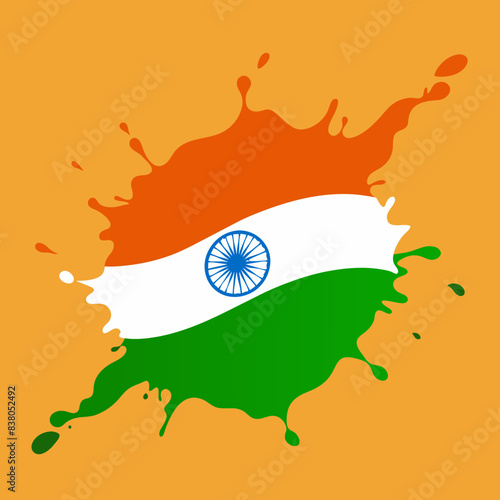 Indian Flag illustration of a background with splashes