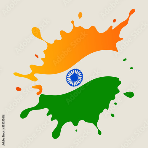 Indian Flag illustration of a background with splashes
