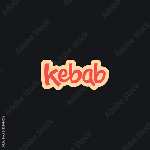 kebab food snack delicious typography logo vector illustration template design