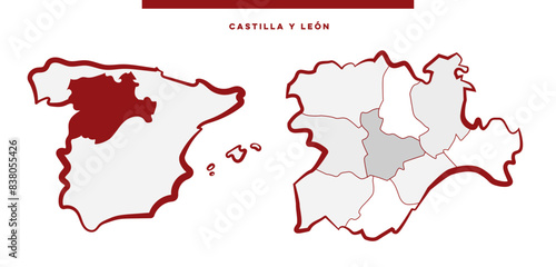 Castilla y León - Ubicación  en España