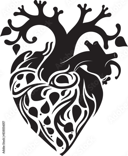 Abstract Human Heart Icon Minimal Emblem Minimal Artistic Design Heart Logo
