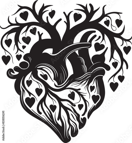 Abstract Human Heart Iconic Logo Minimal Artistic Heart Minimal Graphic