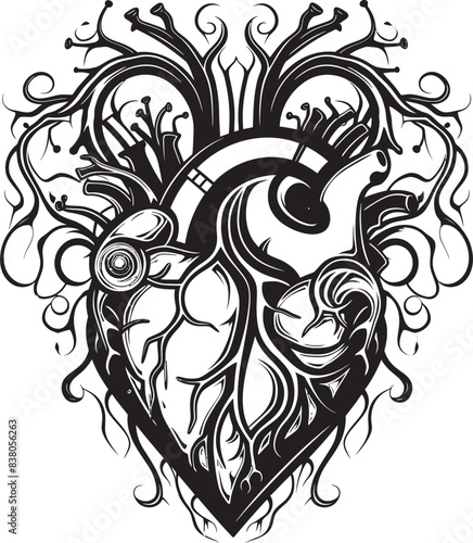 Abstract Heart Logo Minimalist Concept Linear Heart Icon Modern Emblem