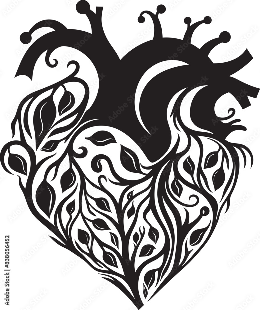 Fototapeta premium Geometric Heart Symbol Graphic Logo Sleek Abstract Heart Minimalistic Symbol