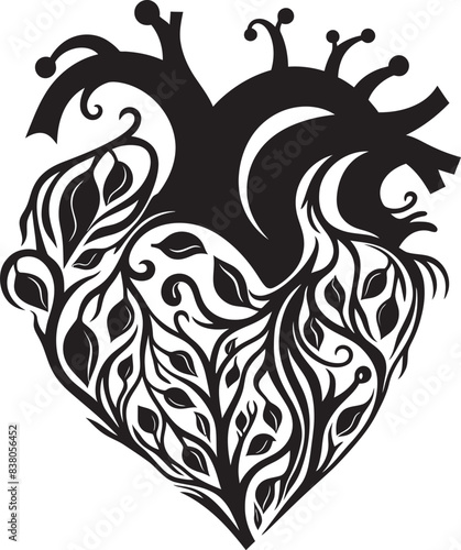 Geometric Heart Symbol Graphic Logo Sleek Abstract Heart Minimalistic Symbol