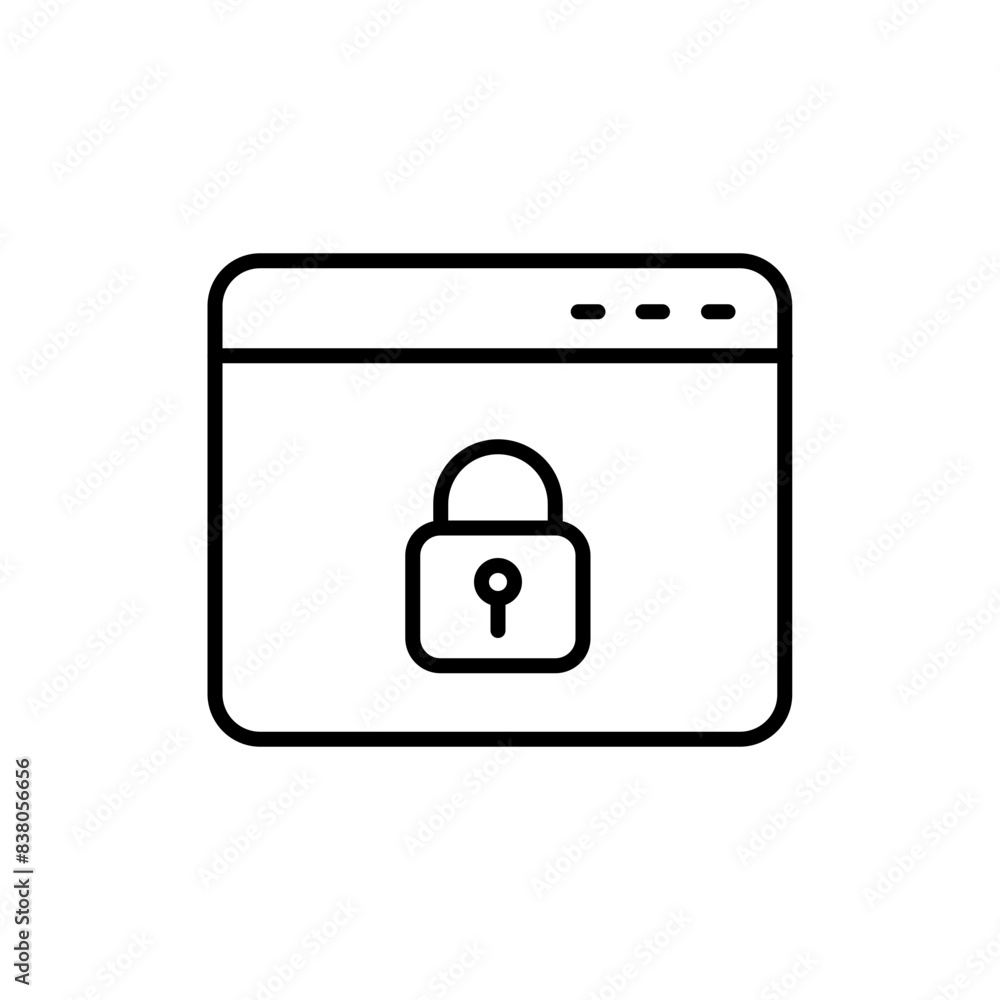 Locked website outline icons, minimalist vector illustration ,simple transparent graphic element .Isolated on white background Locked website outline icons, minimalist vector illustration ,simple transparent graphic element .Isolated on white background
