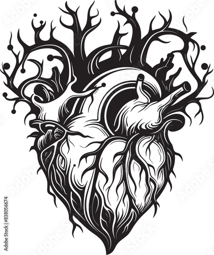 Contemporary Heart Symbol Minimal Logo Simple Heart Sketch Abstract Emblem