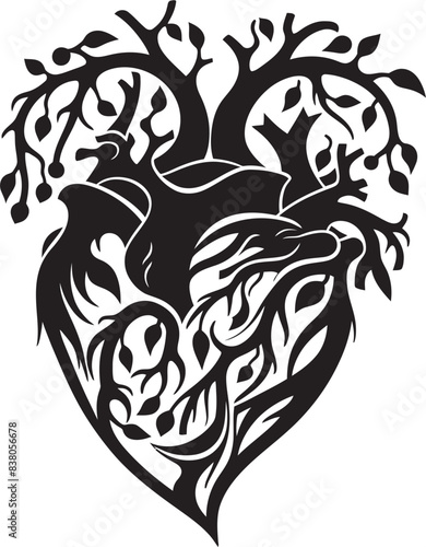 Simple Heart Sketch Abstract Emblem Minimalist Heart Concept Graphic Design