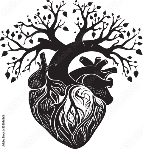 Simple Heart Outline Graphic Concept Minimal Artistic Heart Icon Emblem