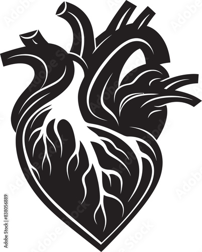 Minimal Artistic Heart Icon Emblem Linear Heart Logo Abstract Design
