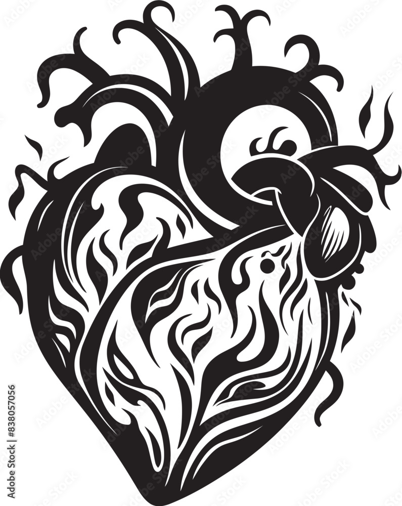 Obraz premium Minimalist Heart Symbol Icon Emblem Abstract Human Heart Logo Concept