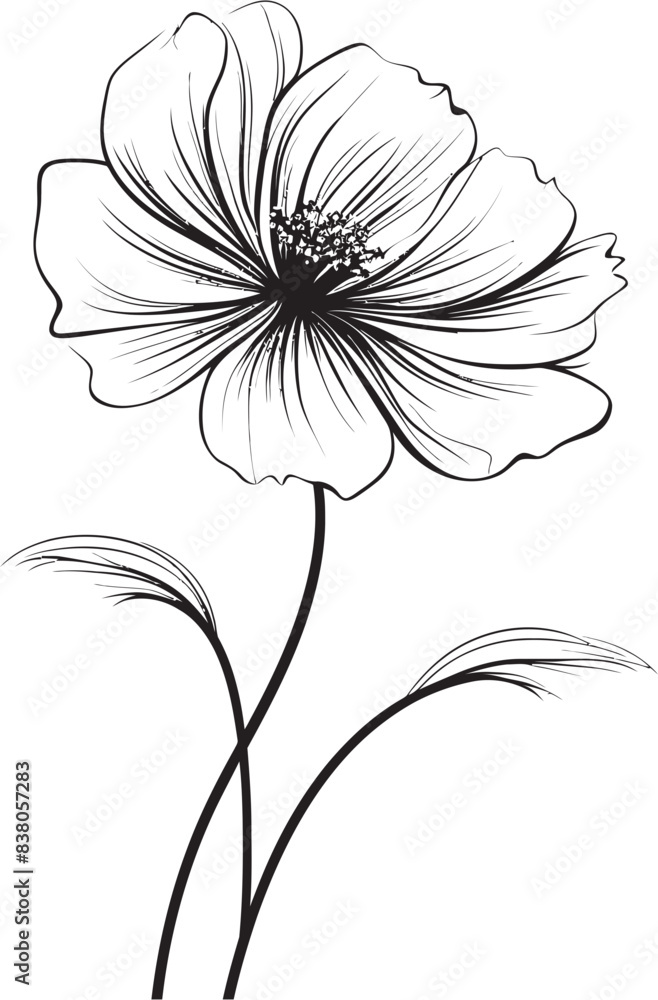 Obraz premium Abstract Botanical Symbol Minimal Logo Sleek Floral Design Iconic Graphic