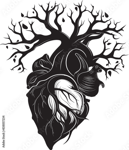 Modern Abstract Heart Graphic Logo Sleek Heart Symbol Iconic Emblem