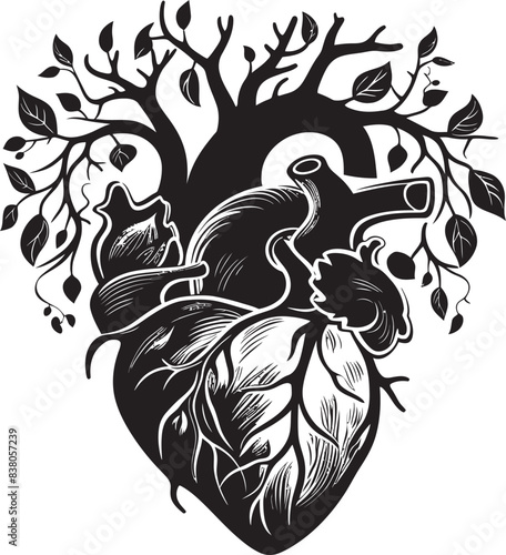 Sleek Heart Design Iconic Emblem Minimalist Heart Sketch Graphic Logo