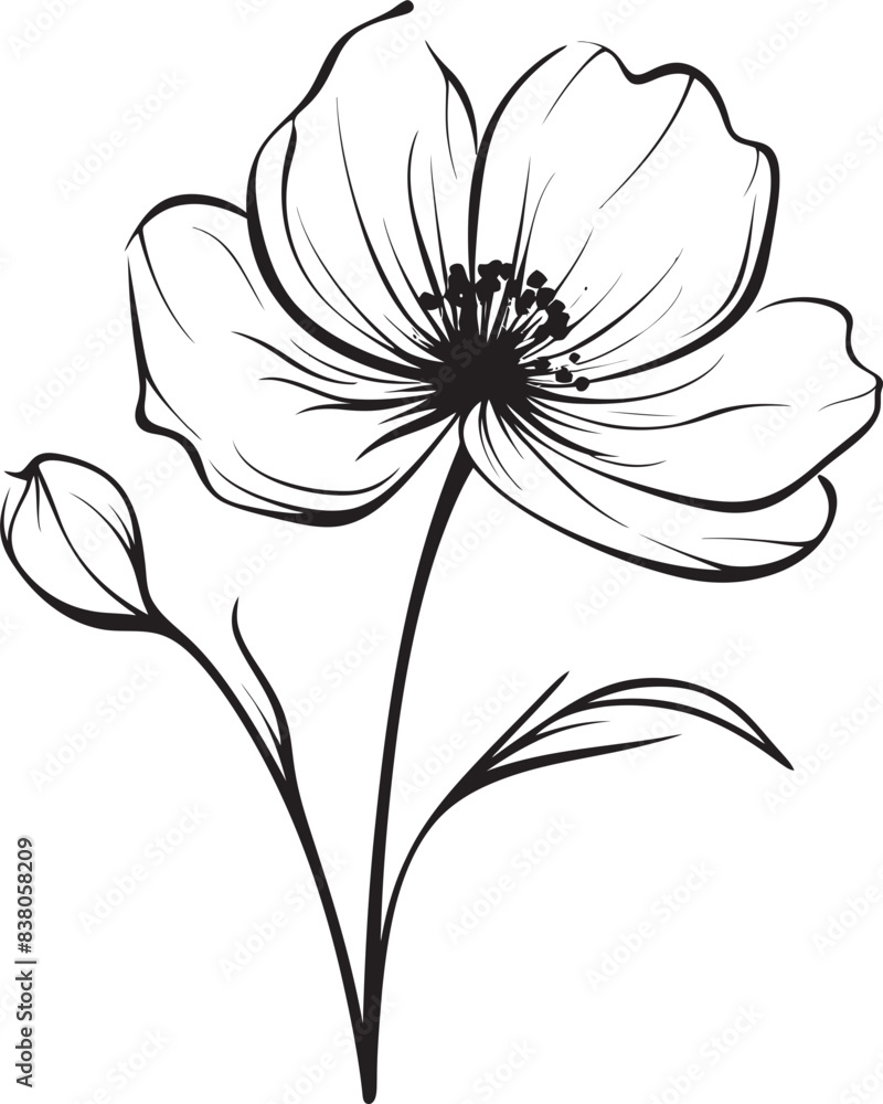 custom made wallpaper toronto digitalMinimal Line Art Blossom Graphic Design Abstract Floral Icon Minimal Logo