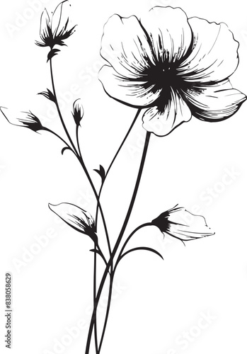 Wallpaper Mural Minimalist Blossom Design Logo Design Linear Abstract Flower Icon Symbol Torontodigital.ca