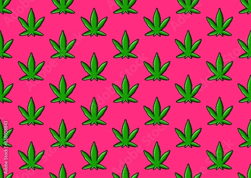 Cannabis. Marijuana pattern. Green cannabis pattern. Marijuana seamless pattern. Cannabis leaves. Seamless pattern with green marijuana leaves