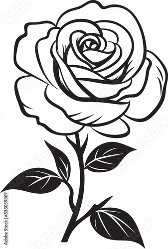 Wallpaper Mural Elegant Geometric Emblem Sketchy Flower Linear Minimalist Design Rose Icon Torontodigital.ca
