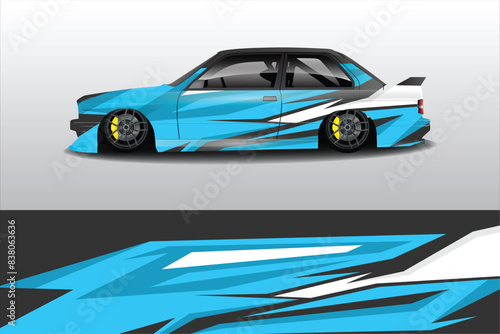 Wrap Design For Car vector. Sports stripes  car stickers Racing stickers for tuning