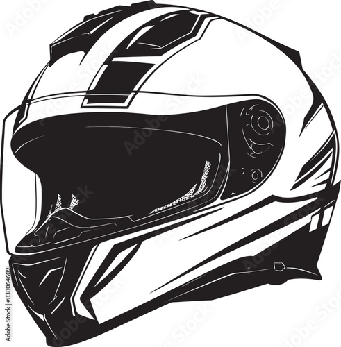 Abstract Racing Emblem Minimalistic Helmet Elegant Motorcycle Icon Stylish Logo