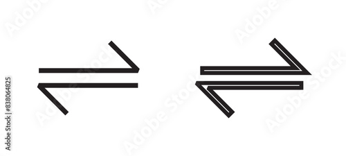Arrows transfer icon, exchange arrow icons - Swap icon with two arrows convert button sign - data transformation transmission icon.